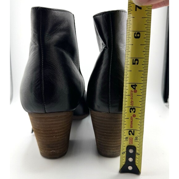 Crown Vintage Bootie Womens Size 10M Black Leather Ankle Boots outer zip - Picture 7 of 7